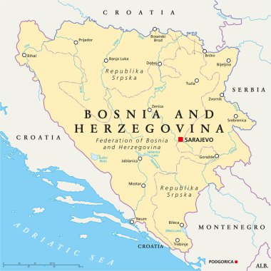 Bosna-Hersek siyasi Haritası