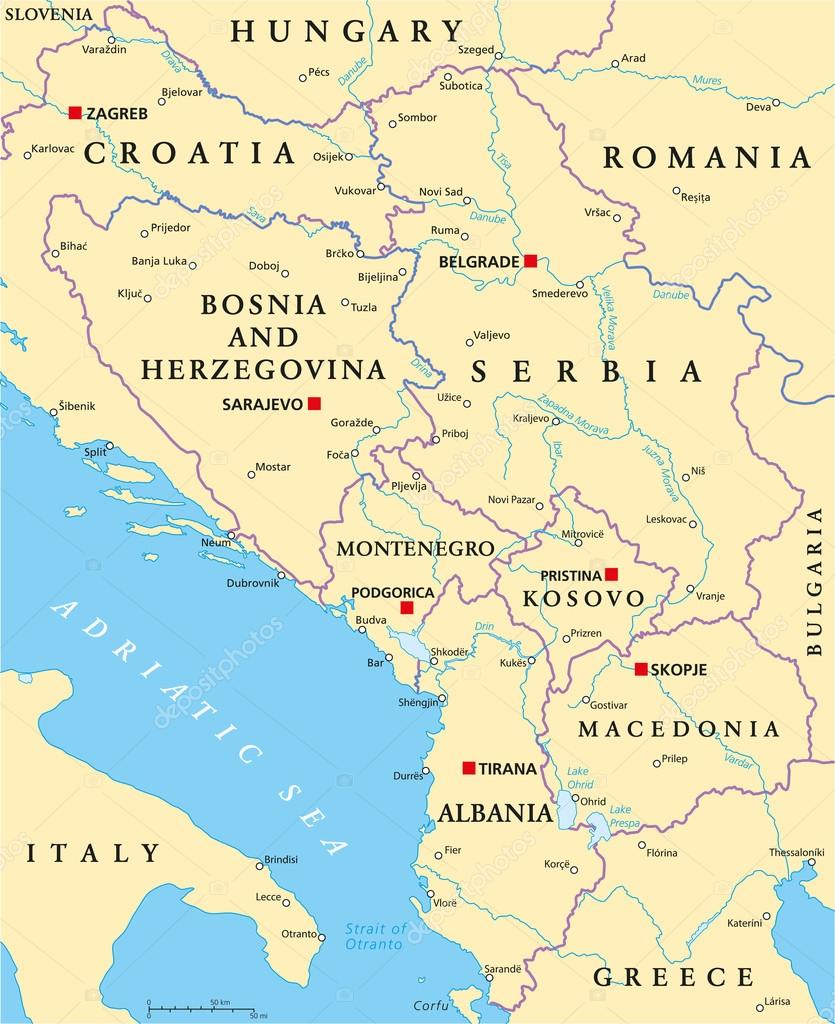 karta balkan Central Balkan Political Map — Stock Vector © Furian #65286653 karta balkan