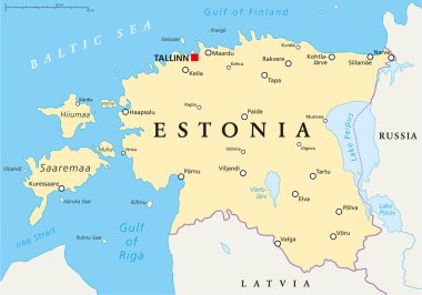 Estonia Political Map clipart