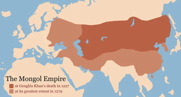 Mongol Empire Conquest Mapa — Vector de stock