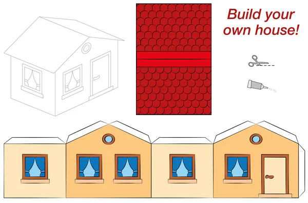 Шаблон симпатичного дома — стоковый вектор