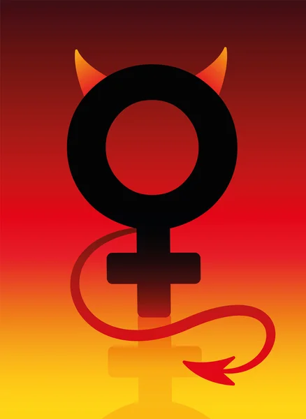 Female Devil Bad Girl Sign — Stock Vector