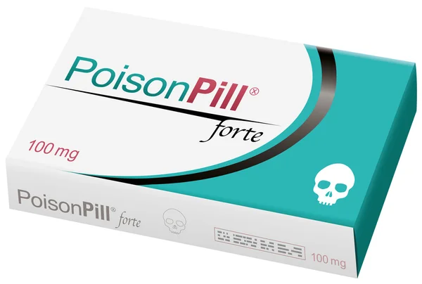 Poison Pill Package Skull — Stock Vector
