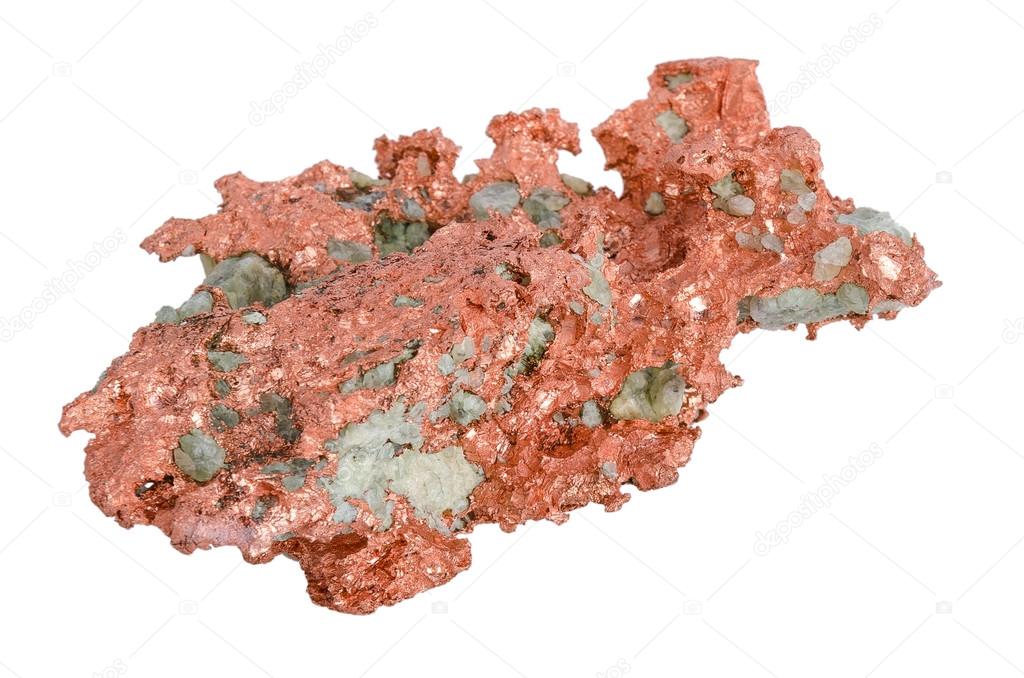 Natural Copper From Above Over White Background