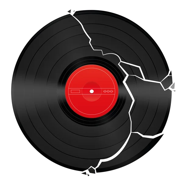 Lege Vinyl Record gebroken — Stockvector