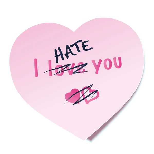 I Hate You Sticky Note — Stock Vector