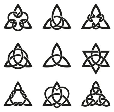 Nine Celtic Triangle Knots