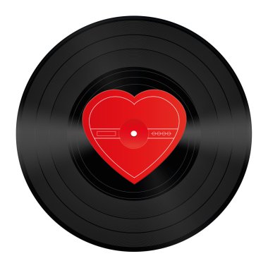 LP kayıt vinil kalp aşk şarkısı