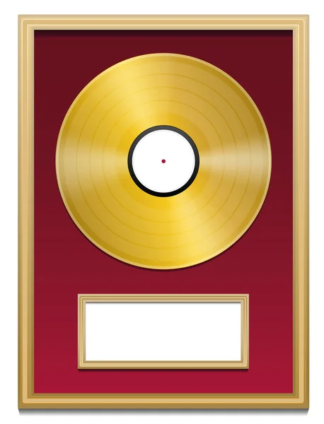 Gold Record Plaque Blank Frame — Stock Vector