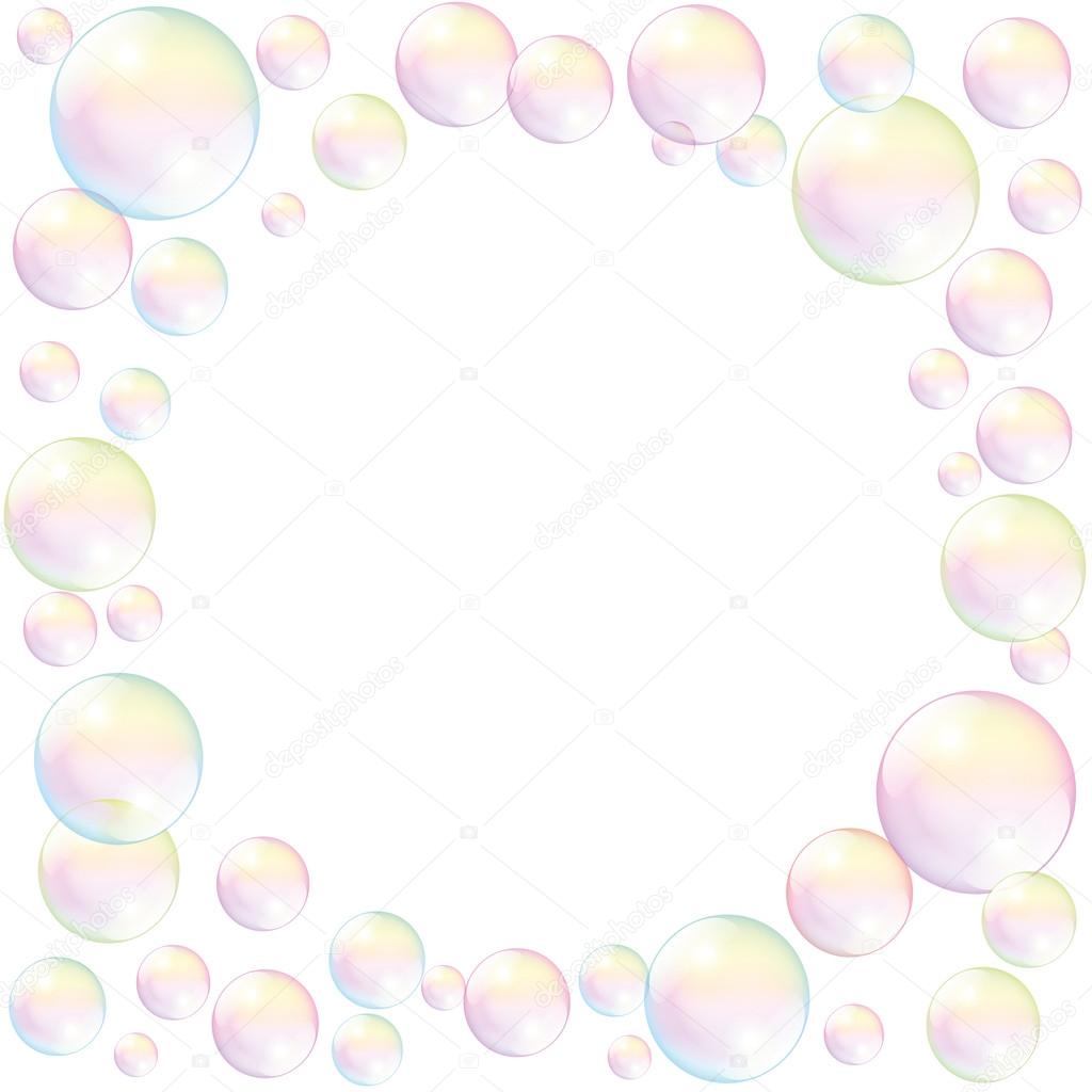Soap Bubbles Frame Background White
