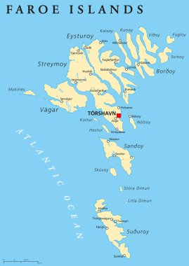 Siyasi harita Faroe Adaları