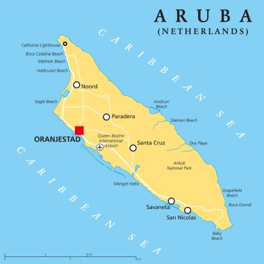 Aruba Political Map clipart