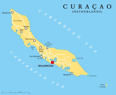 Curacao Political Map clipart