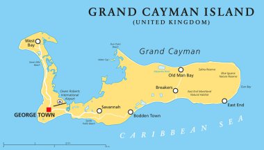 Grand Cayman Adaları'ndaki siyasi harita