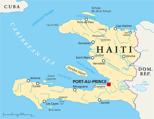 Haiti Political Map — Stock Vector