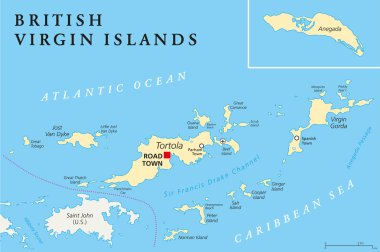 İngiliz Virgin Adaları siyasi harita