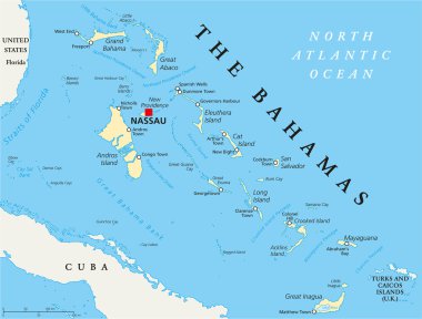 The Bahamas Political Map clipart