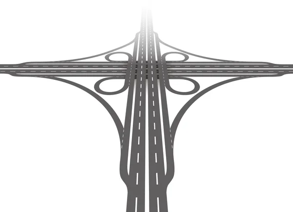 Cloverleaf Interchange Aerial Perspective Stock Vector
