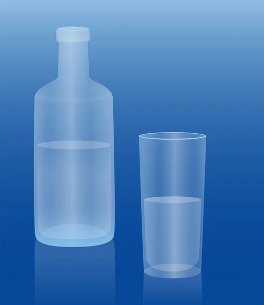 Bevanda di vetro della bottiglia d'acqua — Vettoriale Stock
