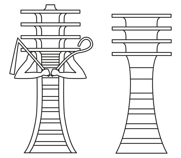 Profilo dei pilastri di Djed — Vettoriale Stock