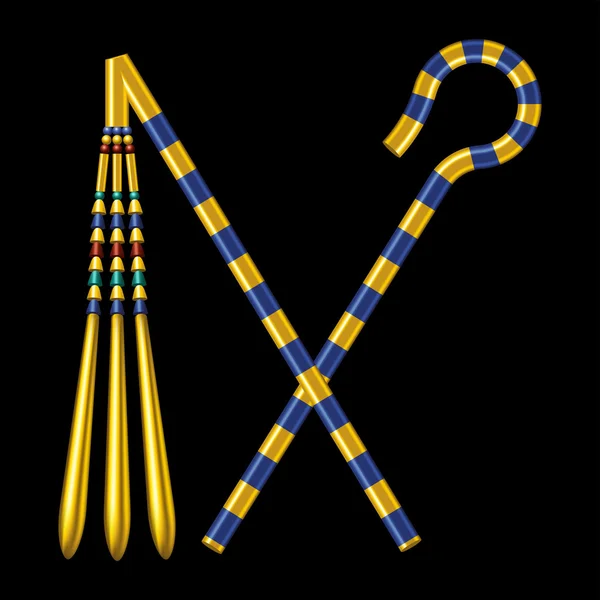 Crossed Crook And Flail Of Ancient Egypt Pharaoh ohs — стоковый вектор