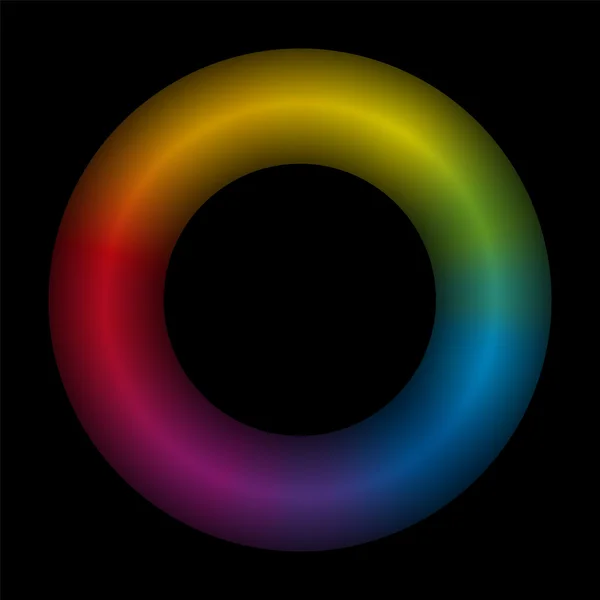 Torus regenboog gekleurde Black — Stockvector