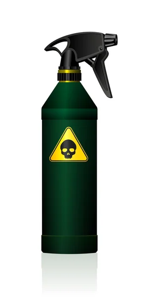 Spray Bottle Poison Toxic Skull — Stock Vector