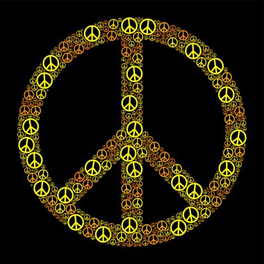 Renkli barış işareti sarı turuncu