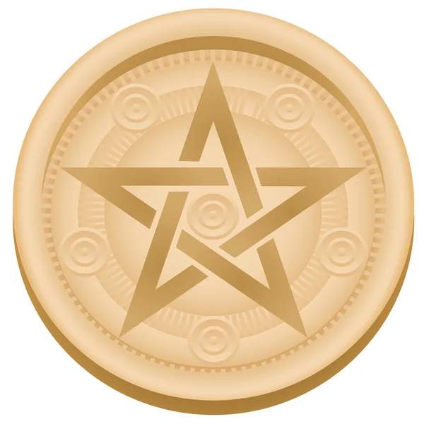 Pentacles szimbólum Tarot kártyát öltöny — Stock Vector