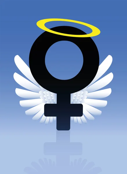 Angel Female Symbol Good Girl — Stock Vector