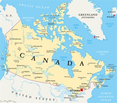 Canada Political Map clipart