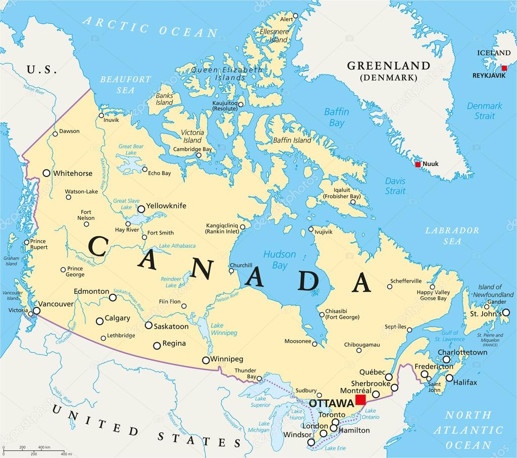 kanada mapa Mapa polityczna Kanady — Grafika wektorowa © Furian #72872667 kanada mapa
