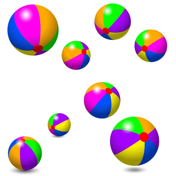 Eight Colorful Beach Balls — Stock Photo, Image