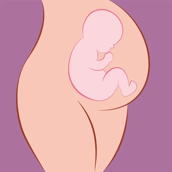 妊娠中の女性の母赤ちゃんアイコン記号 — ストックベクタ