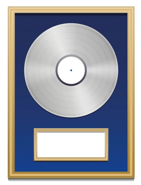 Plaque d'enregistrement en platine certifiée Cadre vierge — Image vectorielle