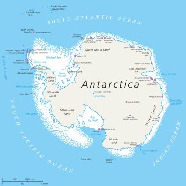 Antarktika siyasi harita