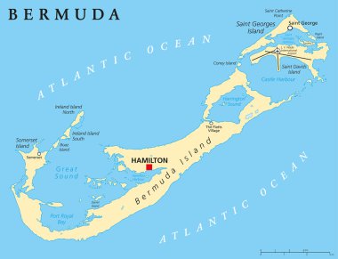 Bermuda Political Map clipart