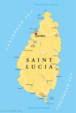 Saint Lucia siyasi harita