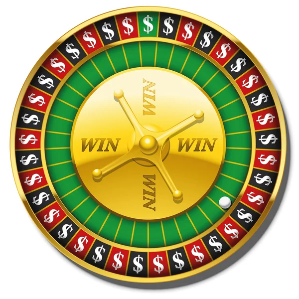 Symbolgewinn beim Roulette-Rad Dollar — Stockvektor