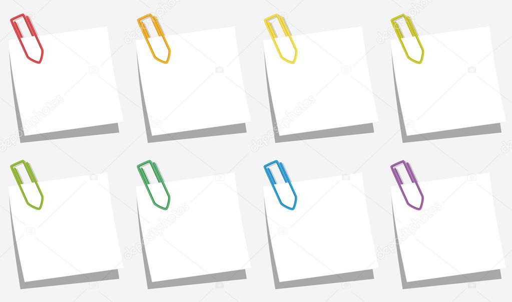 Paper Clips Notes Slips Colors