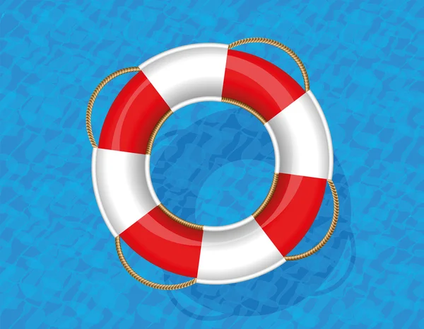 Lifebuoy salvavidas anillo cinturón de agua — Vector de stock