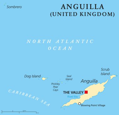 Anguilla Political Map clipart