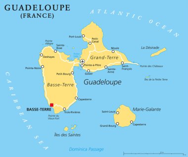 Guadeloupe Political Map clipart