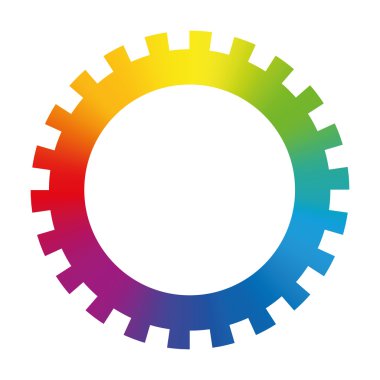 Gear Cog Wheel Rainbow Colors Toothed