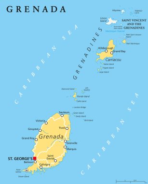 Grenada Political Map clipart