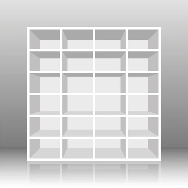 Rack Book Shelf White — Stock Vector