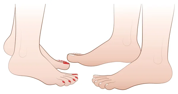 Barefoot liefde paar illustratie — Stockvector