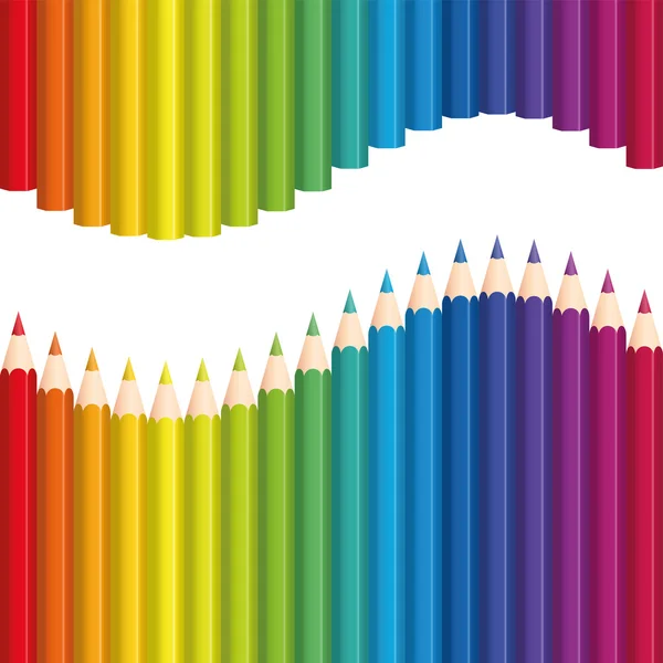 Crayons Rainbow Lápis coloridos Onda sem costura —  Vetores de Stock