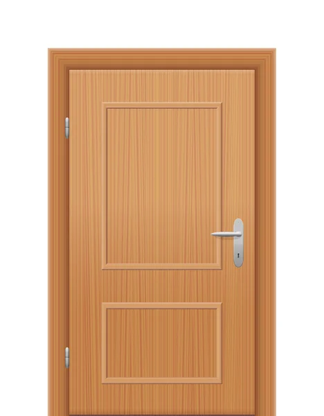 Porta do quarto de madeira fechada — Vetor de Stock