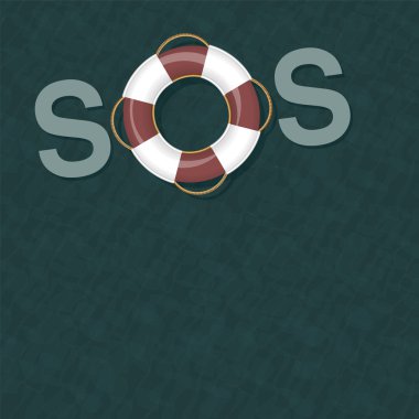 Sos Lifebuoy hayat koruyucu yüzük okyanus su